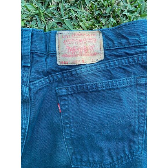 VTG Levis 561 Loose Fit Straight Leg Jeans Pockets 38x28 Forest Green 18 Med - Picture 7 of 11